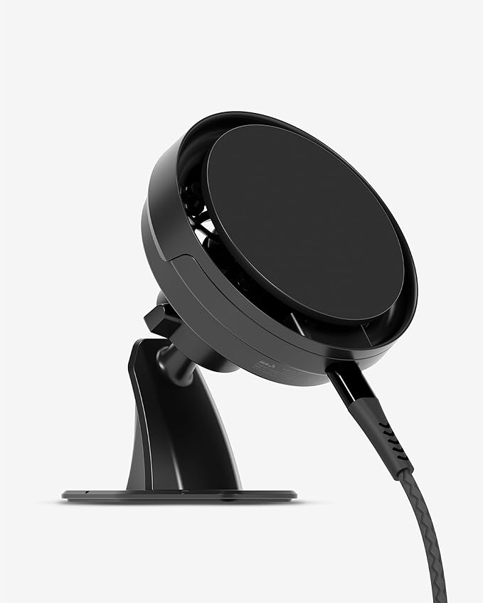 Mous 15W Qi2 Wireless Charging Dashboard Mount, Designed for MagSafe Car Phone Holder- Fast Cooling Magnetic Car Mount Charger Compatible with iPhone 16/15/14/13, Pixel 10 and S25 - Adhesive