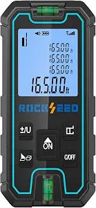 Laser Measuring Tool 165 Feet, RockSeed Portable Laser Measure, Digital Distance Measurement with 2 Bubble Levels, Laser Tape Measure with 5 Units Conversion