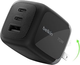 Belkin 70W 3-Port GaN USB C Charger Block, Fast Charging - Image 1