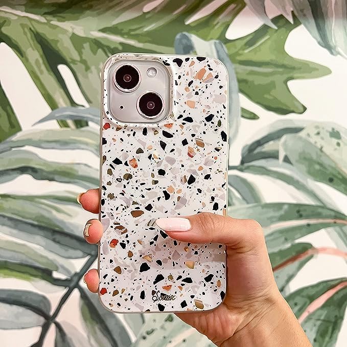 Sonix Case for iPhone 15 Plus, iPhone 14 Plus | Compatible with MagSafe | 10ft Drop Tested | Marble Terrazzo Confetti
