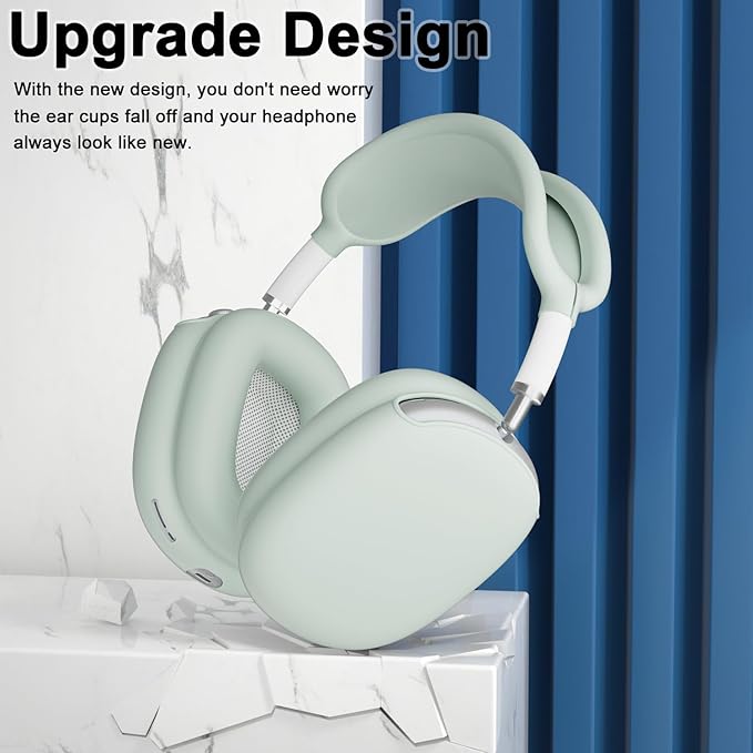 ATUAT for AirPods Max Headphones Case, Protective Silicone Case Cover Skin Accessories Anti-Scratch for Women Men for Apple AirPods Max 2024/2020 (USB-C/Lightning), Fog