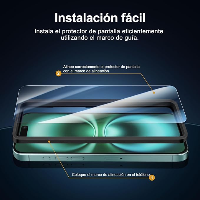 NEW'C 3x for iPhone 16 Screen Protector (6.1 inches)+ 3x Camera Lens Protector, Sensor Protection, Case Friendly Tempered Glass Film +Dust Plug- Easy installation tool include