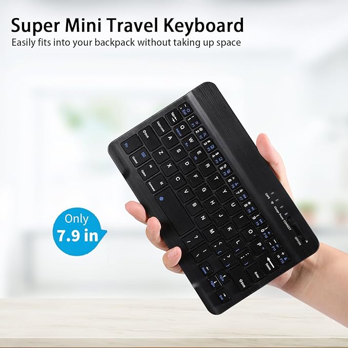 for Samsung Galaxy Z Fold 7 6 5 4 Trifold Stand and Keyboard Mouse, Portable Mini Bluetooth Keyboard, Foldable Adjustable Aluminum Alloy Stand Holder for Desk, with Wireless Mouse and Pen