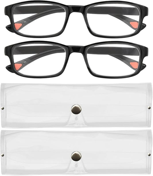 2 Pcs Auto Focus Glasses, Automatic Zoom Reading Intelligent Self Adjusting Presbyopia Anti-Blue Light Glass Adjustable Presbyopic Color-Changing Smart Look Far And Near For Men Women(Black)
