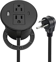 3.15 Inch Flush Mounted Desk Power Grommet USB C Total 30W Fast Charge ETL - Image 1