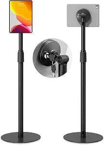 monTEK Anti-Theft Tablet Floor Stand, Security Lock, Fit 7-15”, Black