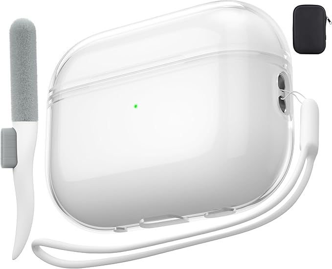 Valkit Compatible Airpods Pro 2nd/1st Generation Case Clear with Cleaner Kit, Soft TPU Airpods Pro 2 Gen Case Protective Cover Shockproof iPods Pro 2 Case for Airpods Pro Gen 2nd/1st 2023/2022/2019