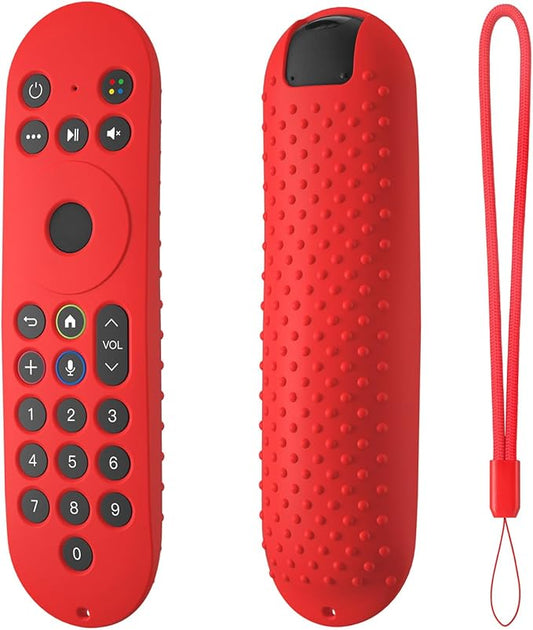Hi Color Silicone Cover for XR100 Xfinity Xumo Stream Box Remote Cover Xumo Streaming Box Remote Case Shockproof Anti-Slip Silicone Sleeve with Lanyard (red)