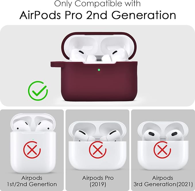 Case for Airpods Pro 1st 2nd Generation - VISOOM Airpods Pro 1/2 Cases Cover Women Silicone iPod Pro 2 Earbuds Wireless Charging Case Girl Bling Keychain for Apple Airpod Gen Pro 2