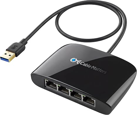 Cable Matters USB to 4-Port Gigabit Ethernet Switch, USB Ethernet Splitter