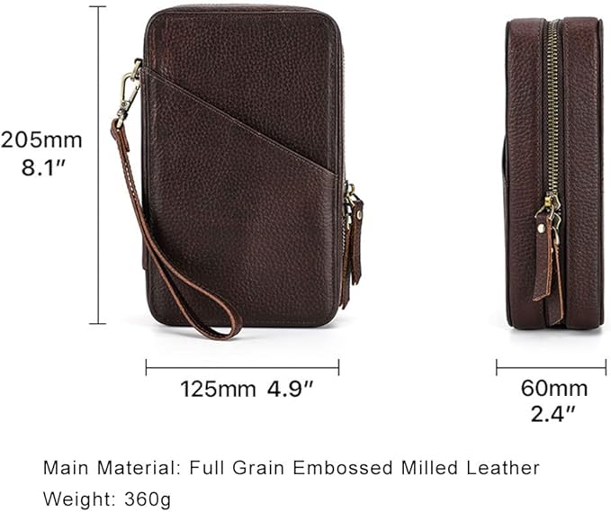 CONTACTS Electronic Organizer Travel Tech Case Leather Electronics Accessories Storage Box Vintage Portable Holder for Phone Charger Cables