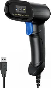 Handheld 1D&2D USB Barcode Scanner, Wired QR Code Scanner PDF417 Data Matrix Bar Code Reader with Long USB Cable for POS Mobile Payment, Convenience Store, Supermarket, Warehouse (TM-10C)