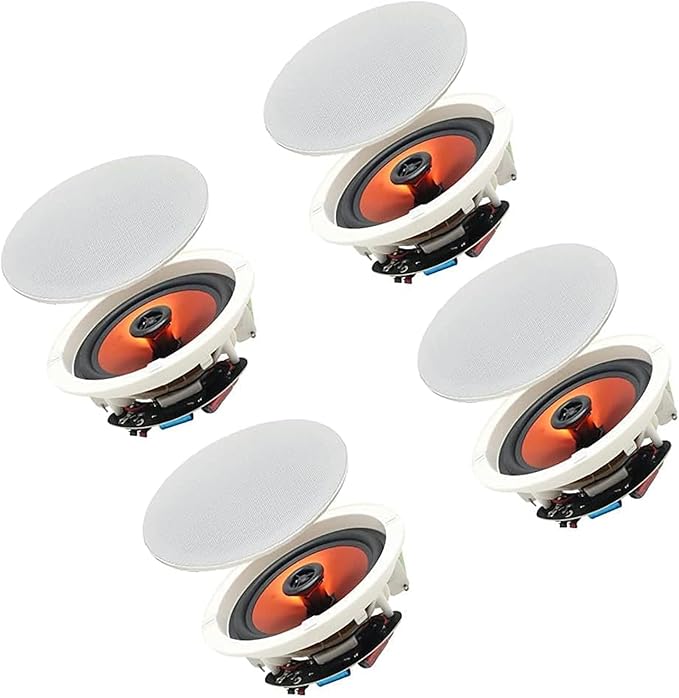 Herdio 6.5" 600 Watts Bluetooth Ceiling Speakers Wireless Home Recessed Speaker System Suitable for Indoor,Kitchen,Home Theater,Bedroom,Office,Covered Patio（4 Speakers）