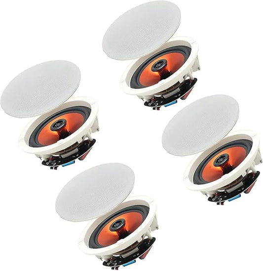 Herdio 6.5" 600 Watts Bluetooth Ceiling Speakers Wireless Home Recessed Speaker System Suitable for Indoor,Kitchen,Home Theater,Bedroom,Office,Covered Patio（4 Speakers）