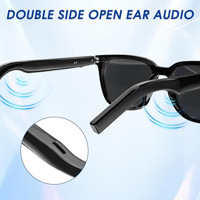 Smart Glasses - Anti Blue Light & Photochromic Bluetooth Sunglasses, UV Protection, Hands-Free Calls & Audio, Voice Assistant for Men/Women