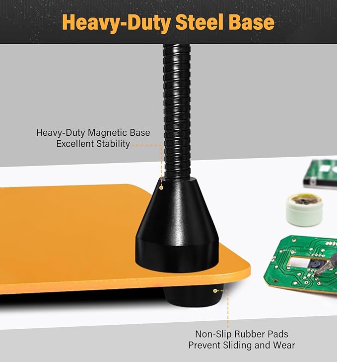 Magnetic Helping Hands Soldering Station with 6X Magnifying Glass, Third Hand Soldering Tool 4 Flexible Arms Solder Holder Helper Hand Magnifier for Repair Electronic Jewelry Crafts