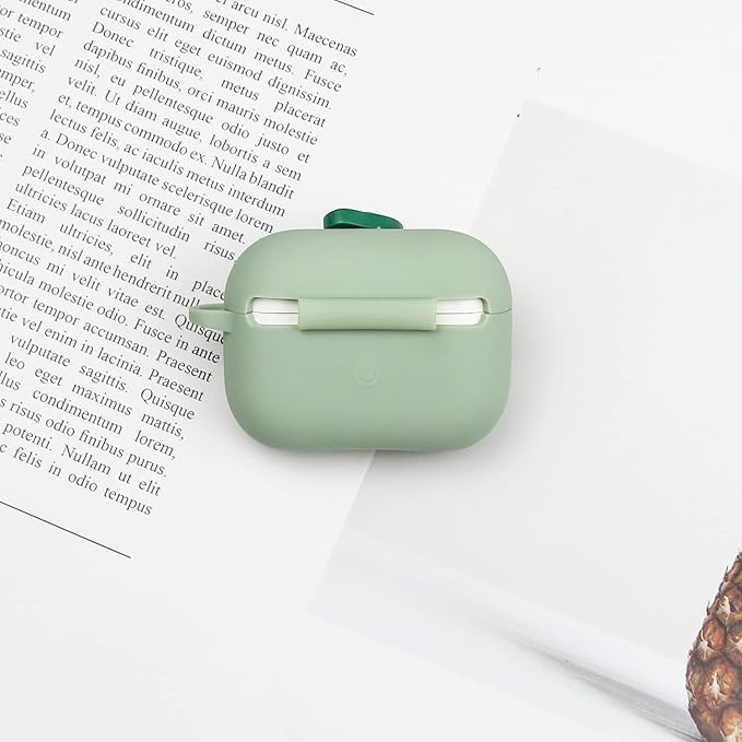 Wonhibo for Airpods Pro Case for Women Girls, Cute Kawaii Cover for Airpod Pro 2019 with Keychain (Avocado)