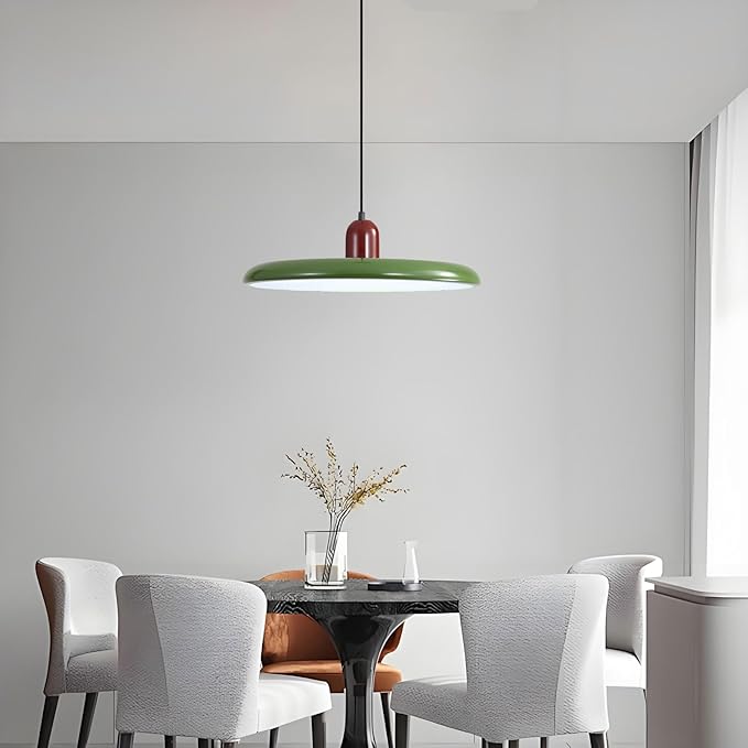 LED Pendant Light 40 cm Modern 36 W with Colour Temperature Dimmable Ceiling Lamp 3000K/4500K/6000K Metal and Acrylic for Dining Room Kitchen Living Room (Red + Green)