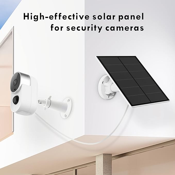 Solar Panel for Security Camera, 5W USB Solar Panel for Outdoor Rechargeable Battery Camera, Solar Panels with 9.8ft Cable, Adjustable Wall Mount, IP65 Waterproof, 3 Pack