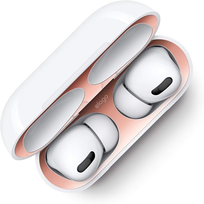 elago Dust Guard Compatible with AirPods Pro (1&2) - Anti-Dust Film, Protects from Iron/Metal Dust (1 Set, Rose Gold) [US Patent Registered]