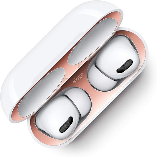 elago Dust Guard Compatible with AirPods Pro (1&2) - Anti-Dust Film, Protects from Iron/Metal Dust (1 Set, Rose Gold) [US Patent Registered]