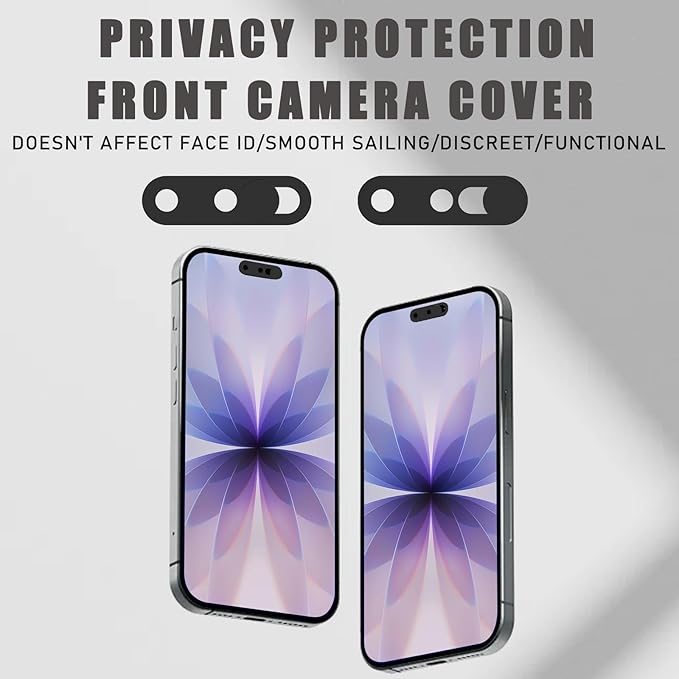 Front Camera Cover,Updated Webcam Cover Compatible for iPhone 14Pro/14 Pro Max,Protect Privacy and Security,Not Affect Face ID, 2 Pack-Black