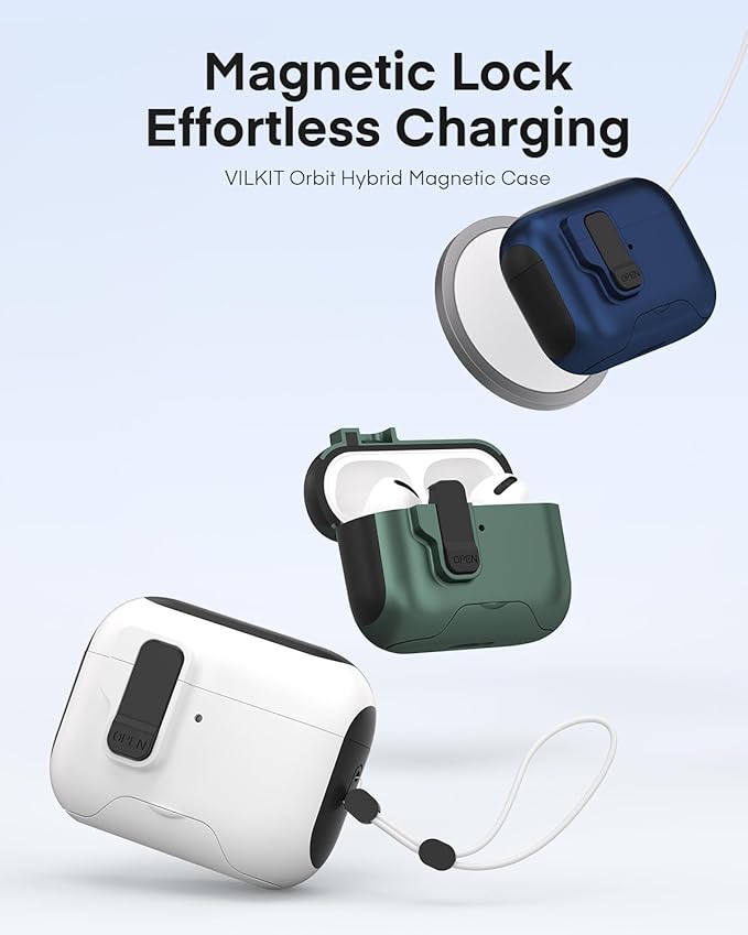 Maxjoy for AirPods Pro 3 Protective Case with Cleaning Kit, Military Hard Case with Lock Shock-Absorbing, Deep Blue