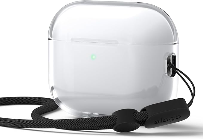 elago Clear Case Compatible with AirPods Pro 3 Case Clear Cover - Lanyard Included, Strap Included, Reduced Yellowing, Shockproof, Full Protection, Soft TPU (Transparent)