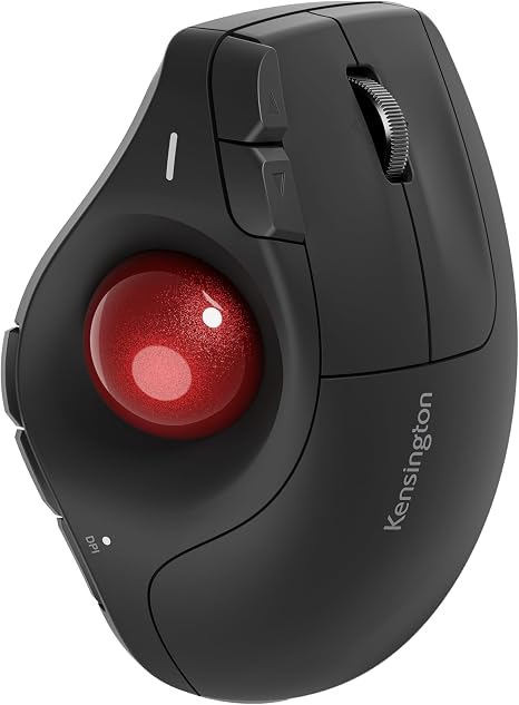 Kensington TB675 Wireless Vertical Trackball Mouse, Ergonomic Design, Rechargeable - Black (K72171WWMY)