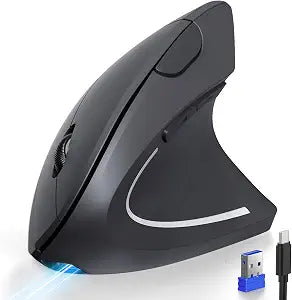 TECKNET Vertical Ergonomic Mouse with Jiggler Bluetooth Rechargeable