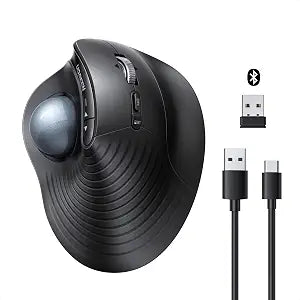 UGREEN M785DR Wireless Trackball Mouse, Bluetooth & 2.4G, Thumb Control