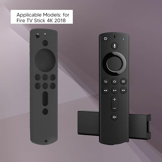 Fire Stick 4K 2018 Remote Cover Case for Alexa Voice Remote, Fire TV Shockproof Protective Silicone Case with Lanyard(Grey)