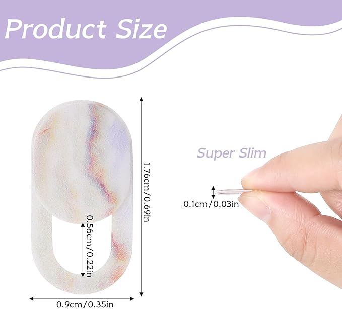 8PCS Laptop Camera Cover Slide, Marble Webcam Cover Slide Phone Camera Cover, Ultra-Thin Computer Camera Cover Slide Blocker Slider Privacy Cover for Laptop Desktop PC Tablet(Marble)