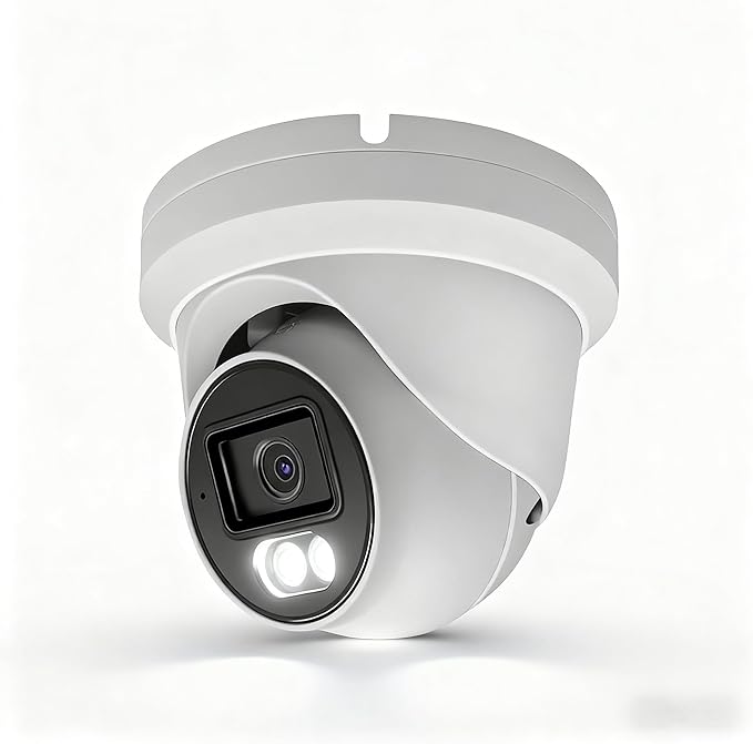 Real HD 5MP Color-Vu Full Color Night Version Turret PoE IP Camera Outdoor, 2.8mm Wide Angle, H.265, 65ft IP67 Waterproof, Must Work with a NVR, Does not Work by Itself