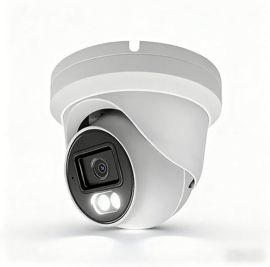 Real HD 5MP Color-Vu Full Color Night Version Turret PoE IP Camera Outdoor, 2.8mm Wide Angle, H.265, 65ft IP67 Waterproof, Must Work with a NVR, Does not Work by Itself