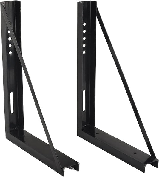 18’’x24’’ Bolted Steel Mounting Brackets for Trailer Tool Box, Set of 2 - Black