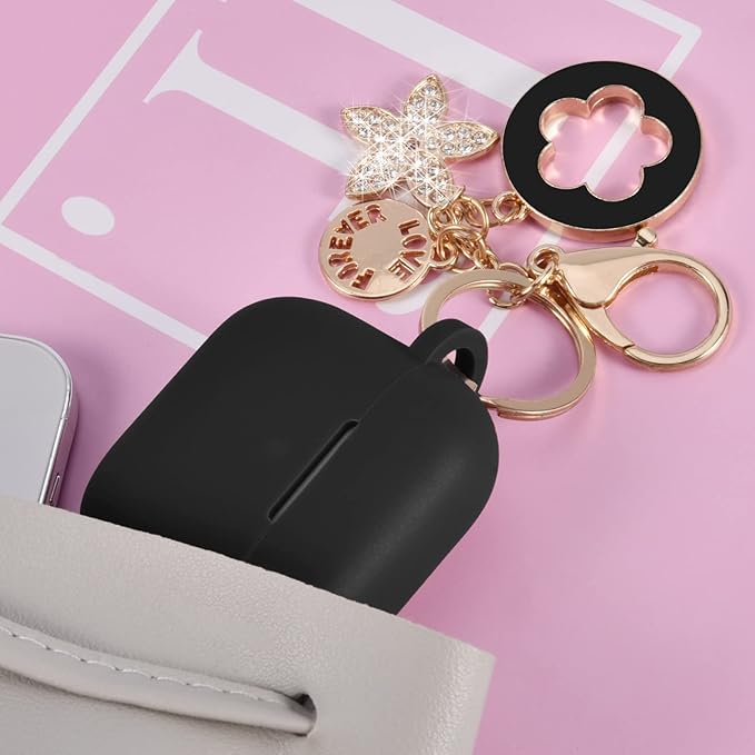 VISOOM Case for Airpods 3 Pink Airpods 3rd Cases 2021 Silicone for iPod 3 Earbuds Case Cover Women Wireless Charging Case with Accessories Girl Bling Keychain for Apple Ear Buds 3rd Generation