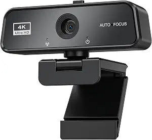 4K Webcam for PC & Mac with USB-C Adapter, 90° Wide-Angle Computer Camera