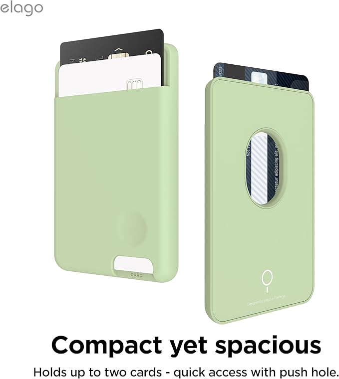 elago Magnetic Wallet Card Holder 2-Cards Compatible with MagSafe for iPhone - Secure Phone Wallet, Long Last Silicone, Scratch and Damage Protection