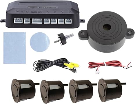 Video Parking Assistance | Digital Display Monitor with Radar Detection & Visual Alerts(033-CVBS-078-MT-BK)