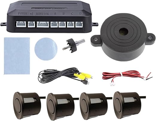 Video Parking Assistance | Digital Display Monitor with Radar Detection & Visual Alerts(033-CVBS-078-MT-BK)