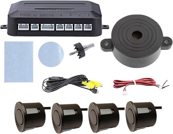 Video Parking Assistance | Digital Display Monitor with Radar Detection & Visual Alerts(033-CVBS-078-MT-BK)
