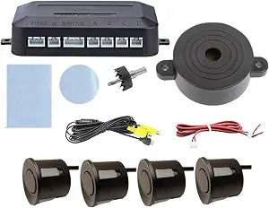 Video Parking Assistance | Digital Display Monitor with Radar Detection & Visual Alerts(033-CVBS-078-MT-BK)