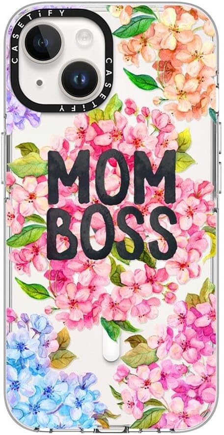CASETiFY Clear iPhone 14 Case [Not Yellowing / 6.6 ft. 3X Military Grade Drop Protection/Compatible with Magsafe] - MOM BOSS - Clear
