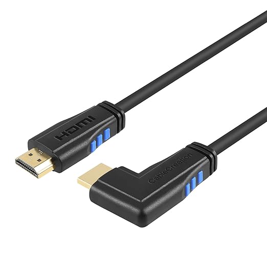 CableCreation 15ft 4K HDMI Cable - Right Angle 270 Degree Vertical, Male to Male Cable for Ultra HD 4K@60Hz, 3D Video - 2-Year Warranty