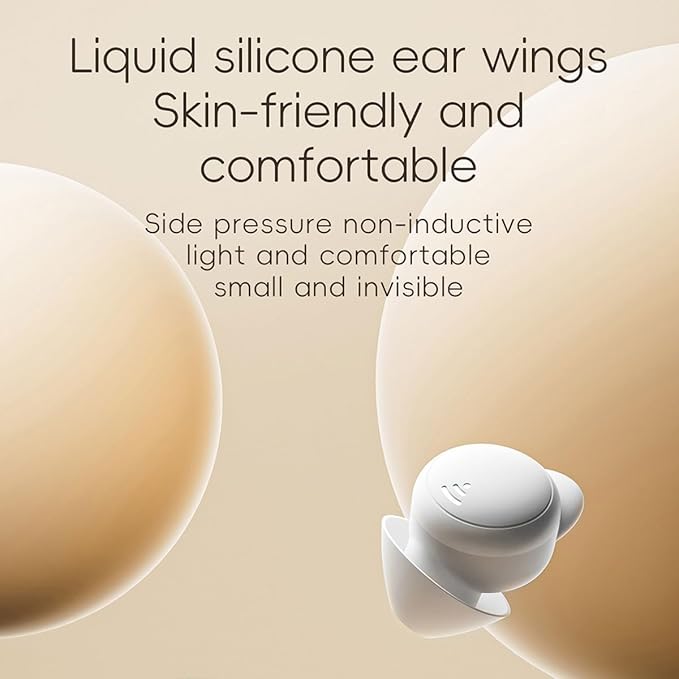Invisible Wireless Bluetooth Ear Buds for Sleeping Noise Cancelling Mini Earbuds,Discreet in-Ear Tiny Earphones for Sleeping,Hidden Earbuds for Small Ears Sleeping,Working,Hiking Beige