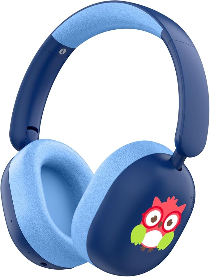 LOBKIN Kids Headphones Bluetooth 6.0,Over Ear Kids Headphones Wireless with Mic 55H Playtime AUX Cord 85dB Safe Volume Limited Foldable Design for Boys Girls Travel/School/iPad