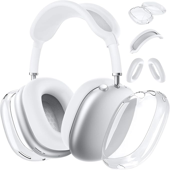for AirPods Max case Cover,Anti-Scratch Ear Pad Case Cover/Ear Cups Cover/Headband Cover for AirPods Max. Clear Soft TPU and Silicone,Skin Scratch Proof.