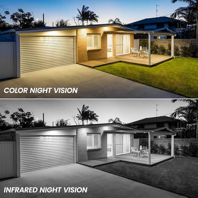 Cinnado Outdoor Camera Wireless-2.4G 2K Solar Wall Light Cameras for Home Security with AI Motion Detection, Waterproof,Motion Activated Light, Siren Cloud/SD Storage, Compatible with Alexa,S2