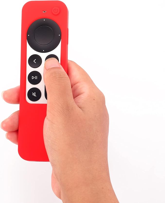 Hi Color Silicone Remote Cover for Apple TV Siri Remote (2nd Gen) Soft Silicone Case for Apple TV 4K 3rd Generation Remote Case Cover with Lanyard(Black)